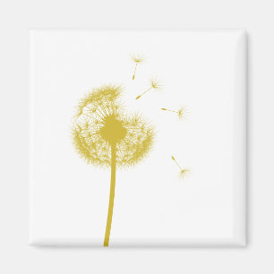 Mejores deseos imán de Dandelion amarillo