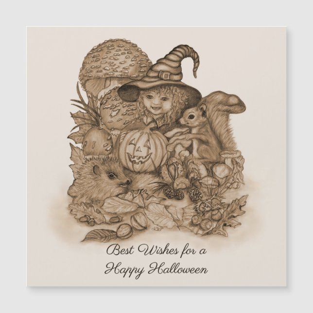 Mejores deseos para una feliz Halloween tarjeta ma (Anverso)