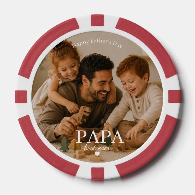 Mejores fichas de póquer para Papá - Regalo del Dí (Anverso)