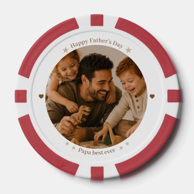 Mejores fichas de póquer para Papá - Regalo del Dí (Anverso)