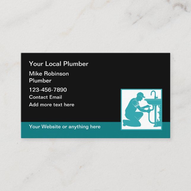 Mejores tarjetas de empresa de fontanería local (Anverso)