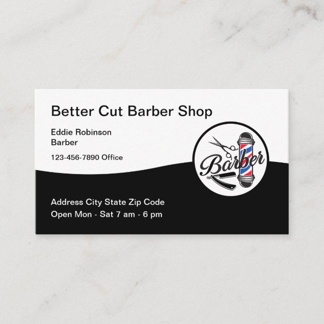 Mejores tarjetas de negocios de Barber Shop de Pre (Anverso)