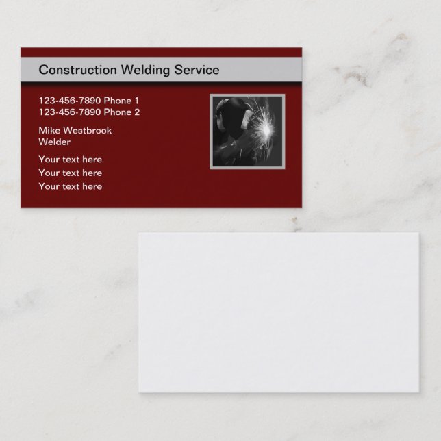Mejores tarjetas de negocios de servicio de soldad (Anverso / Reverso)