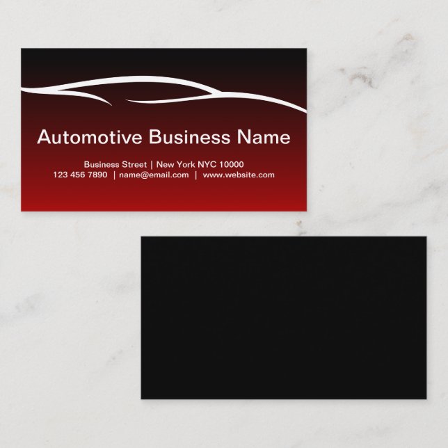Mejores Tarjetas de Presentación de Automoción Gen (Anverso / Reverso)