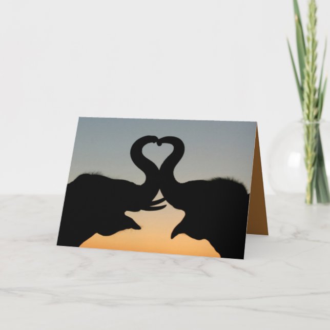 MEJORES TARJETAS DÍA DE SAN VALENTÍN - ELEFANTES - (Anverso)