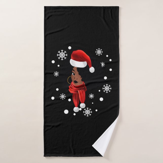 Mel, Navidades de ropa de Papá Noel afroamericano (Toalla de baño)