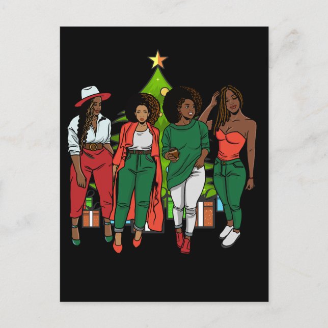 Melanin Sistas Árbol de Navidad y regalos Chicas n (Anverso)