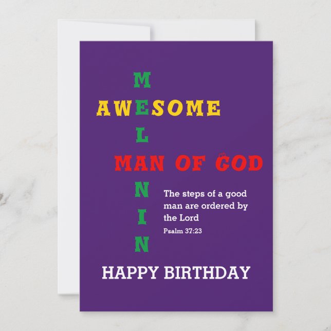 Melanin Tarjeta de cumpleaños de Dios (Anverso)