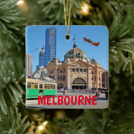 Melbourne Australia Escenario Ornamento de Navidad