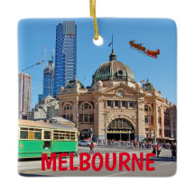 Melbourne Australia Escenario Ornamento de Navidad