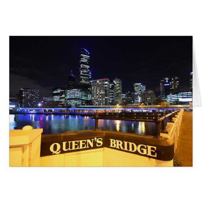Melbourne CBD Queens Bridge City Lights (Anverso (Horizontal))