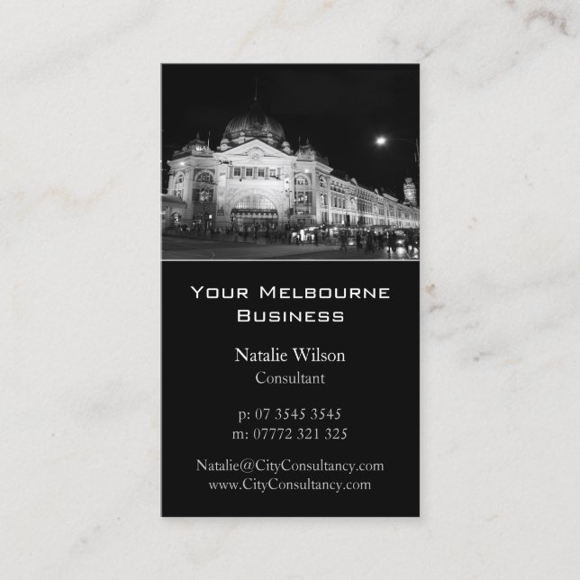 Melbourne City Skyline - Tarjeta de visita (Anverso)