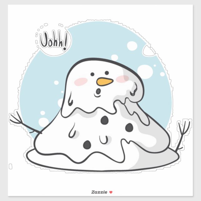 Melding Snowman Pegatina (Hoja)