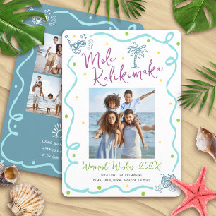 Mele Kalikimaka 5 Foto Navidad Mano Dibujada Verde
