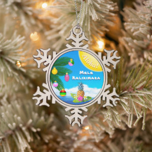 Mele Kalikimaka, adornos hawaianos de árbol de Na