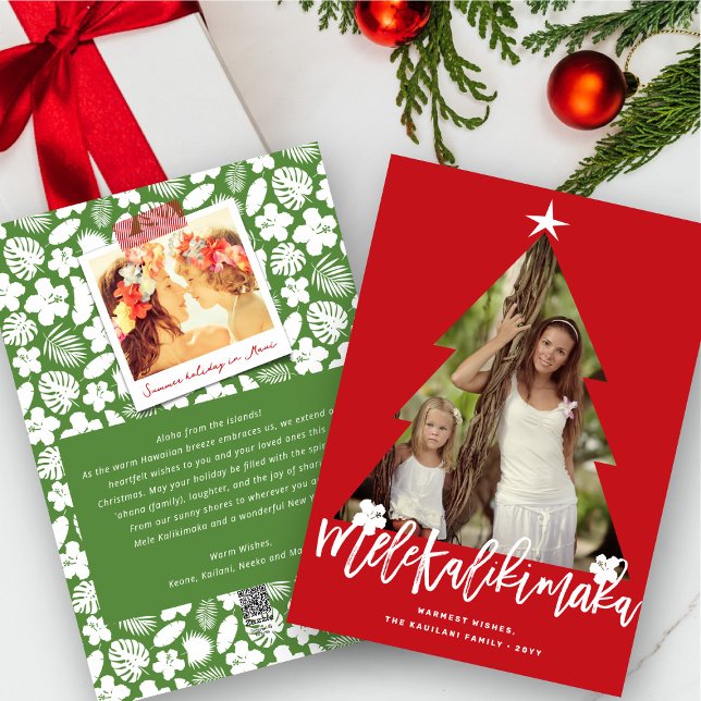 Mele Kalikimaka Árbol de Navidad Cortado Foto Roja (Subido por el creador)