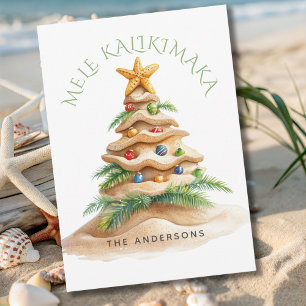 Mele Kalikimaka Árbol de Navidad en la playa Hawái