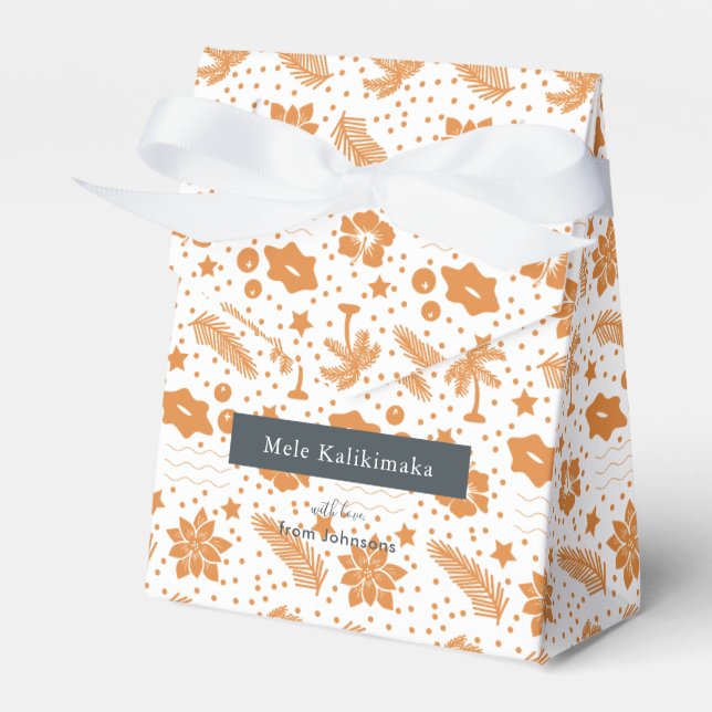 Mele Kalikimaka Caja de Favor Floral de vacaciones (Front Side)