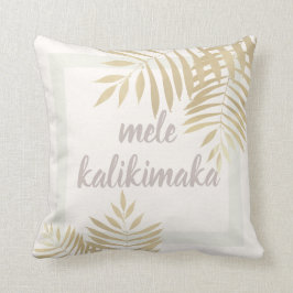 Mele Kalikimaka Cojín decorativo de la palma dorad