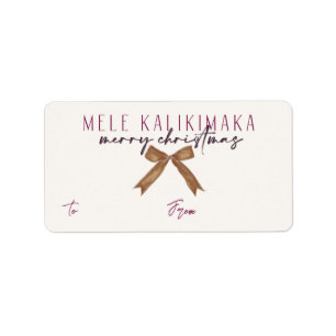 Mele Kalikimaka, etiqueta de regalo de ciruelas az