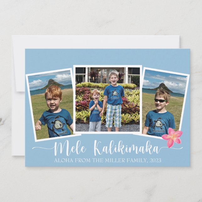 Mele Kalikimaka Feliz Navidad Plumeria (Anverso)