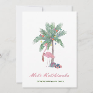 Mele Kalikimaka Flamenco Rosa Con Sombrero De Sant