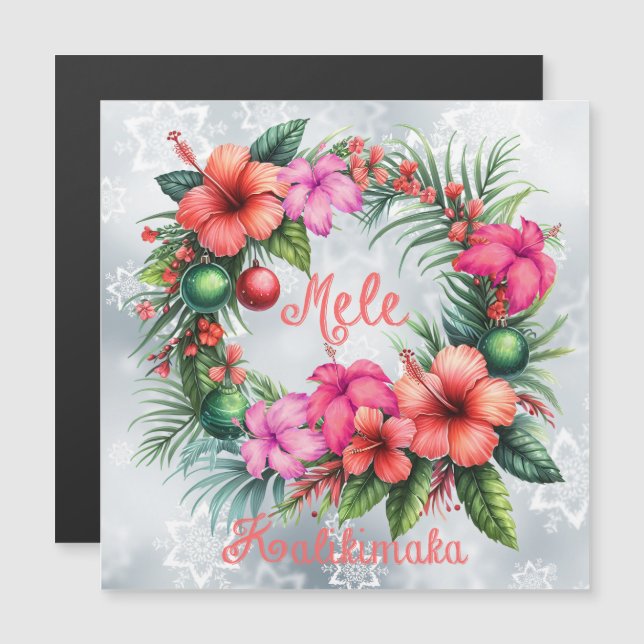 Mele Kalikimaka Hibiscus hawaiano (Anverso/Reverso)