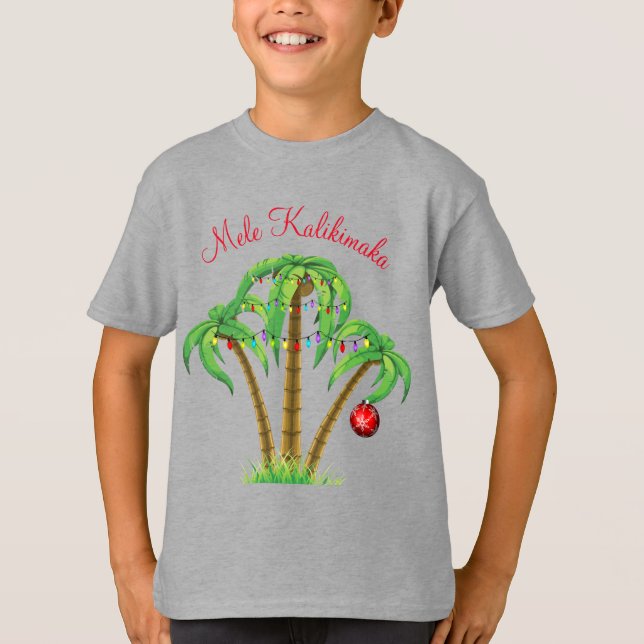 Mele Kalikimaka, la camiseta de un niño de vacacio (Anverso)