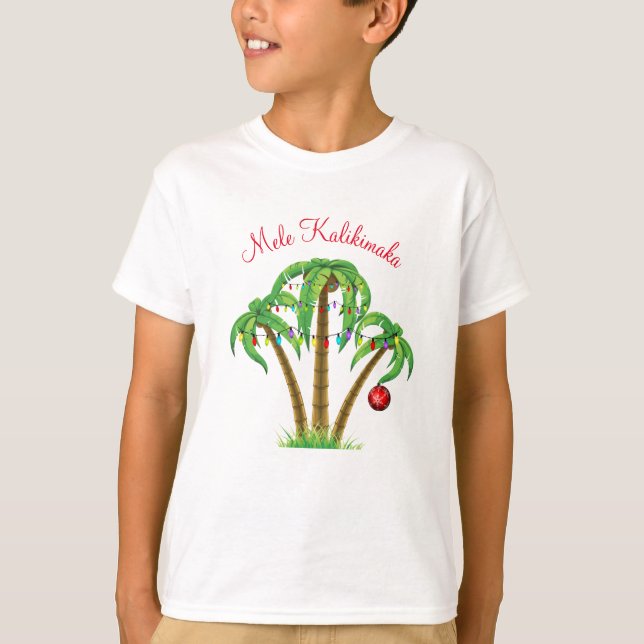 Mele Kalikimaka, la camiseta de un niño de vacacio (Anverso)