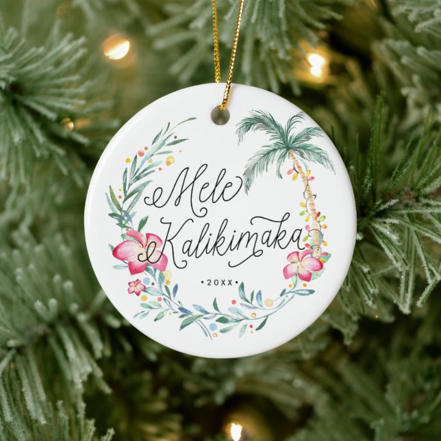 Mele Kalikimaka Ornamento navideño personalizado (Árbol)