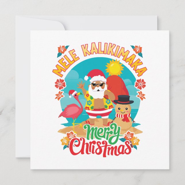 Mele Kalikimaka para un brillante Navidad hawaiano (Anverso)