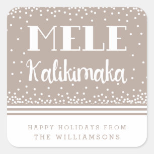 Mele Kalikimaka Pegatinas de vacaciones personaliz