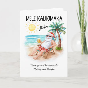 Mele Kalikimaka Playa Tropical Santa Navidad