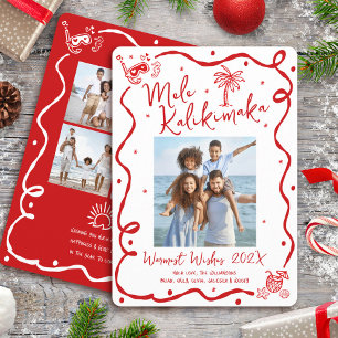 Mele Kalikimaka Rojo 5 Foto Navidad Dibujada a Man