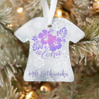 Mele Kalikimaka y Aloha Ornamento de felicitación