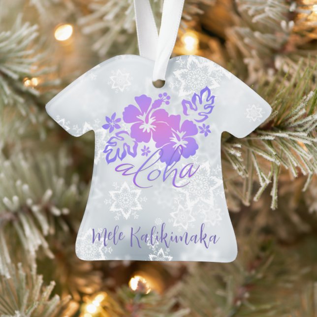 Mele Kalikimaka y Aloha Ornamento de felicitación (Árbol)