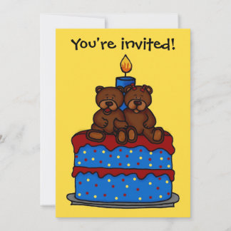 mellizos chicas en la invitación de cumpleaños del
