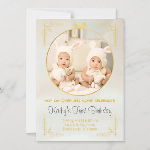 mellizos invitaciones para el primer cumpleaños