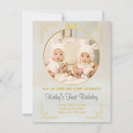 mellizos invitaciones para el primer cumpleaños