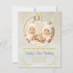 mellizos invitaciones para el primer cumpleaños