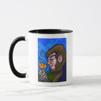 Mellow Bigfoot con una jarra de flores