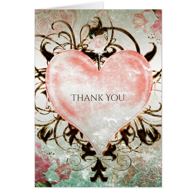 Melocotón floral elegante ornamental del corazón (Frente)