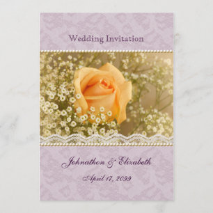 Melocotón y lavanda subiós casando la invitación