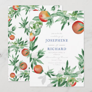 Melocotones, acuarela, para la invitación a la bod