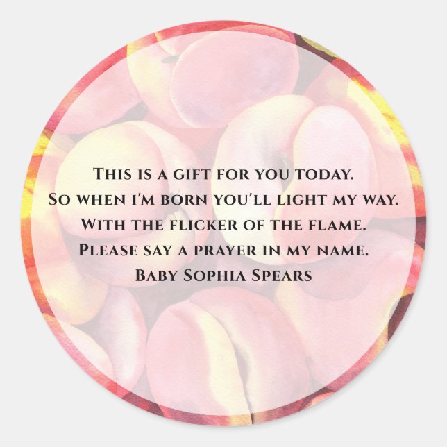 Melocotones acuáticos - pegatina de velas de oraci (Anverso)