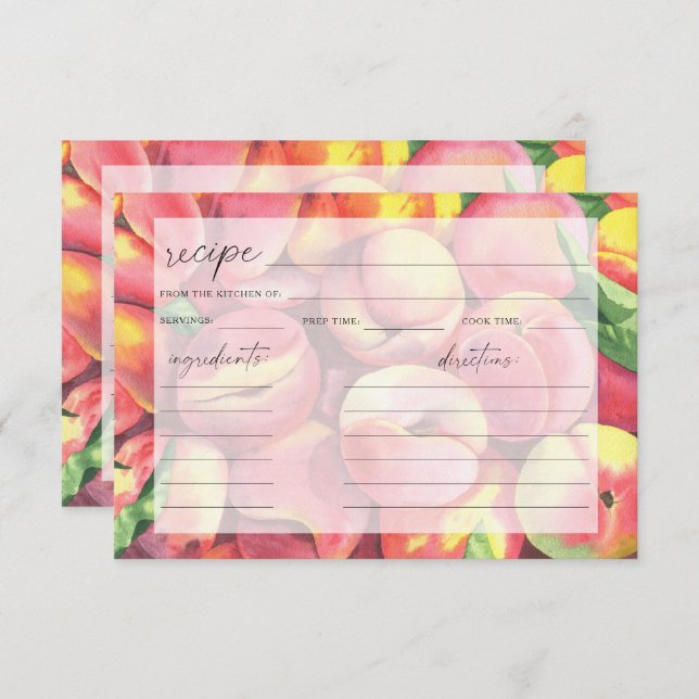 Melocotones acuáticos - tarjeta de receta (Anverso / Reverso)