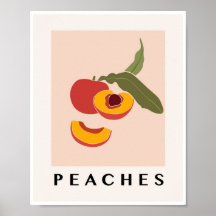 Melocotones Minimalistas Arte de Cocina de Frutas