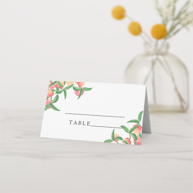 Melocotones - tarjetas de plaza boda (Anverso)