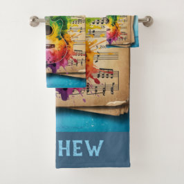 Melodía colorida: Guitarra pintada sobre música vi