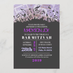 MELODÍA de la invitación de Mitzvah del palo de la